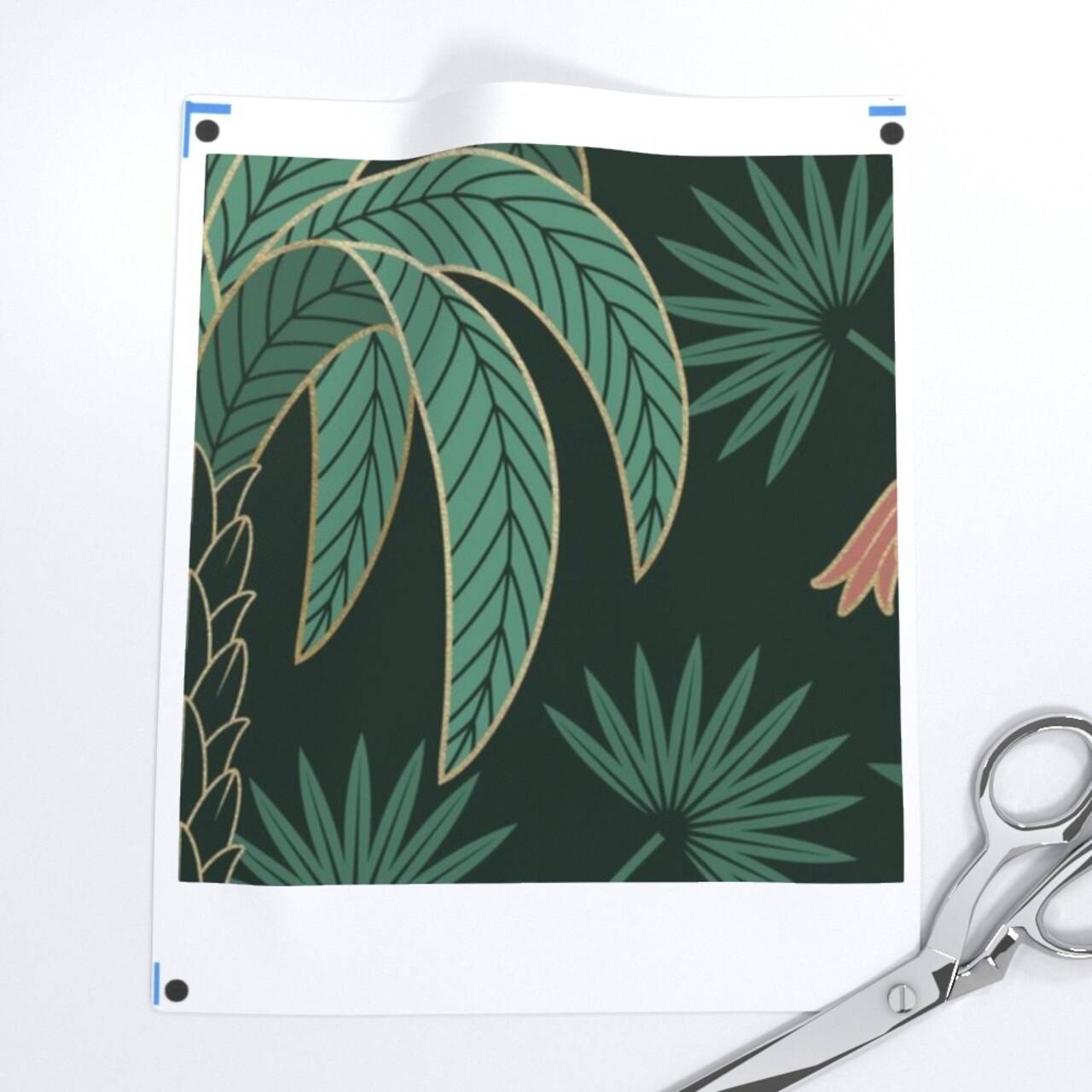 Tropical Art Deco Flamingo Tropical Moody Flora Miami Plants Damask 1920S Elegant Maximalism Custom Pre-pasted Wallpaper by Spoonflower Pre-Pasted Wallpaper 2FT Wide